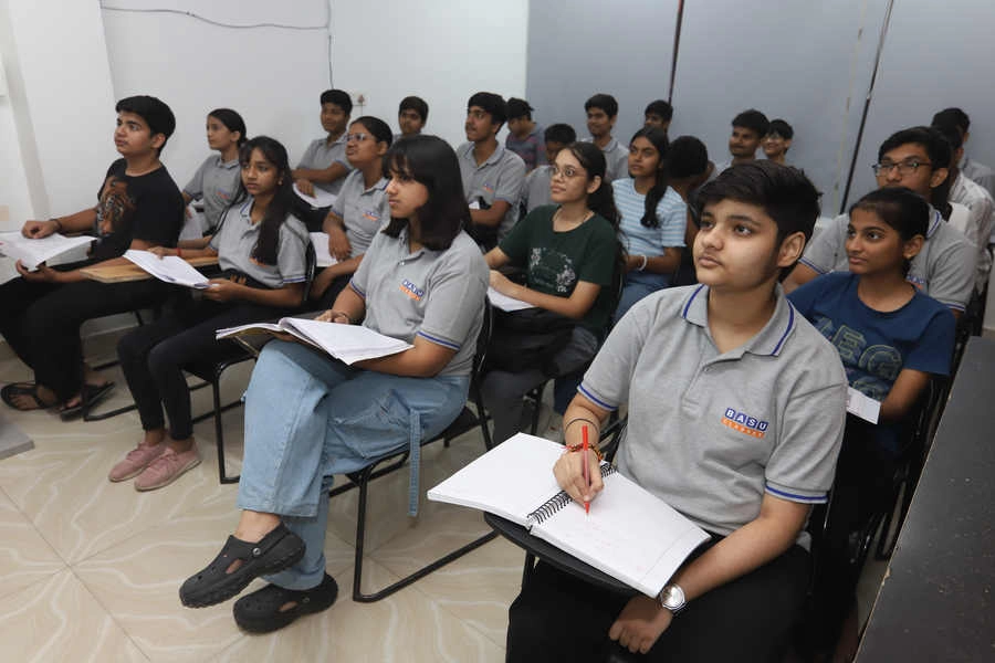 Students learning with focus